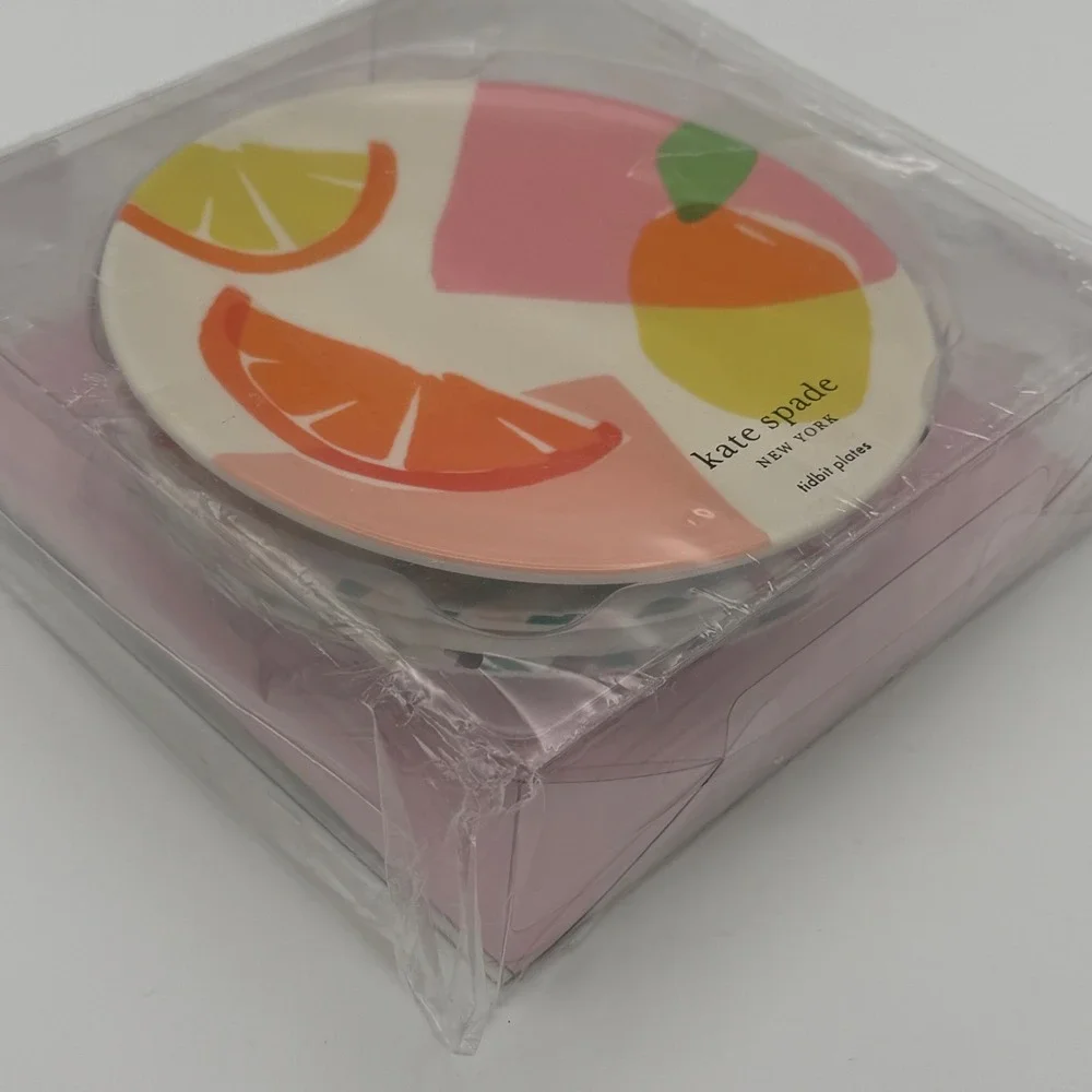 Kate Spade New York Citrus Celebration Tidbit Plate Set 4‎ Melamine 6